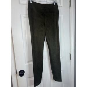 White House Black Market Ultra Suede Pants Women Green Legging Stretch 10